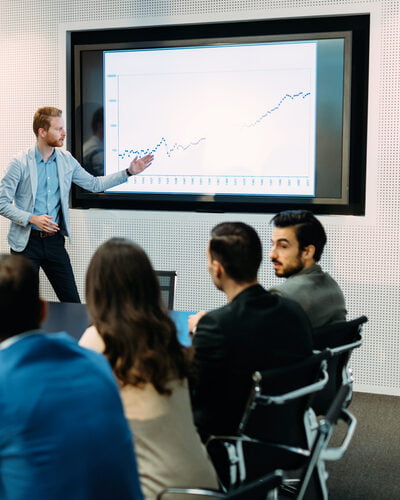 Picture of business meeting in modern conference room